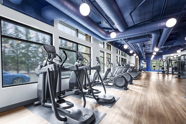 State-of-the-art fitness center at The Bristol at Southport Apartments featuring modern equipment and spacious workout areas