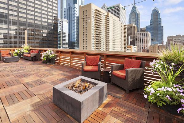 fire pit at AQ Rittenhouse Apartments