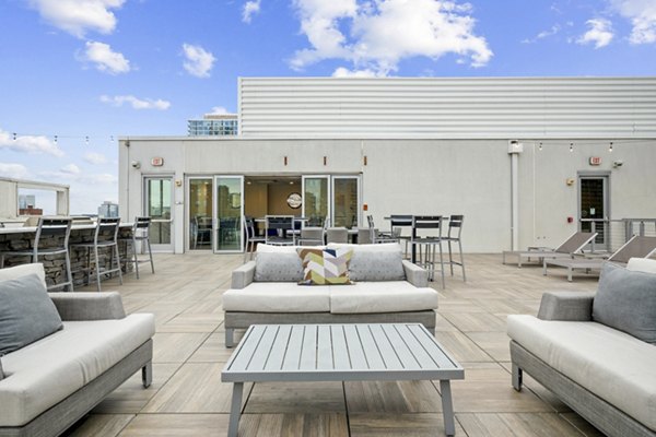 Scenic rooftop deck with city views at AQ Rittenhouse Apartments