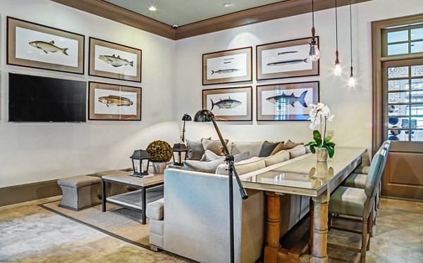 Luxurious clubhouse with modern decor at Retreat at the Woodlands Apartments