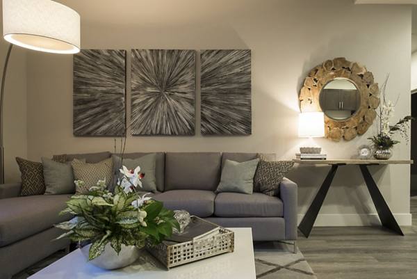 living room at Field House at Bay Meadows Apartments