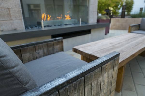 fire pit at Field House at Bay Meadows Apartments