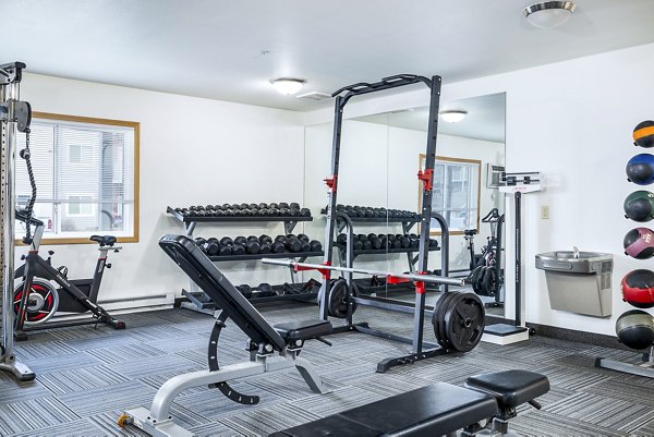 fitness center at Plantation at Hunters Run Apartments