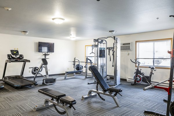 fitness center at Plantation at Hunters Run Apartments