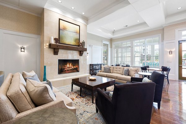 Clubhouse featuring modern decor and seating areas at Parkside Place Apartments, ideal for social gatherings and community events