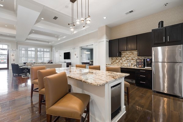 Modern clubhouse with expansive seating at Parkside Place Apartments