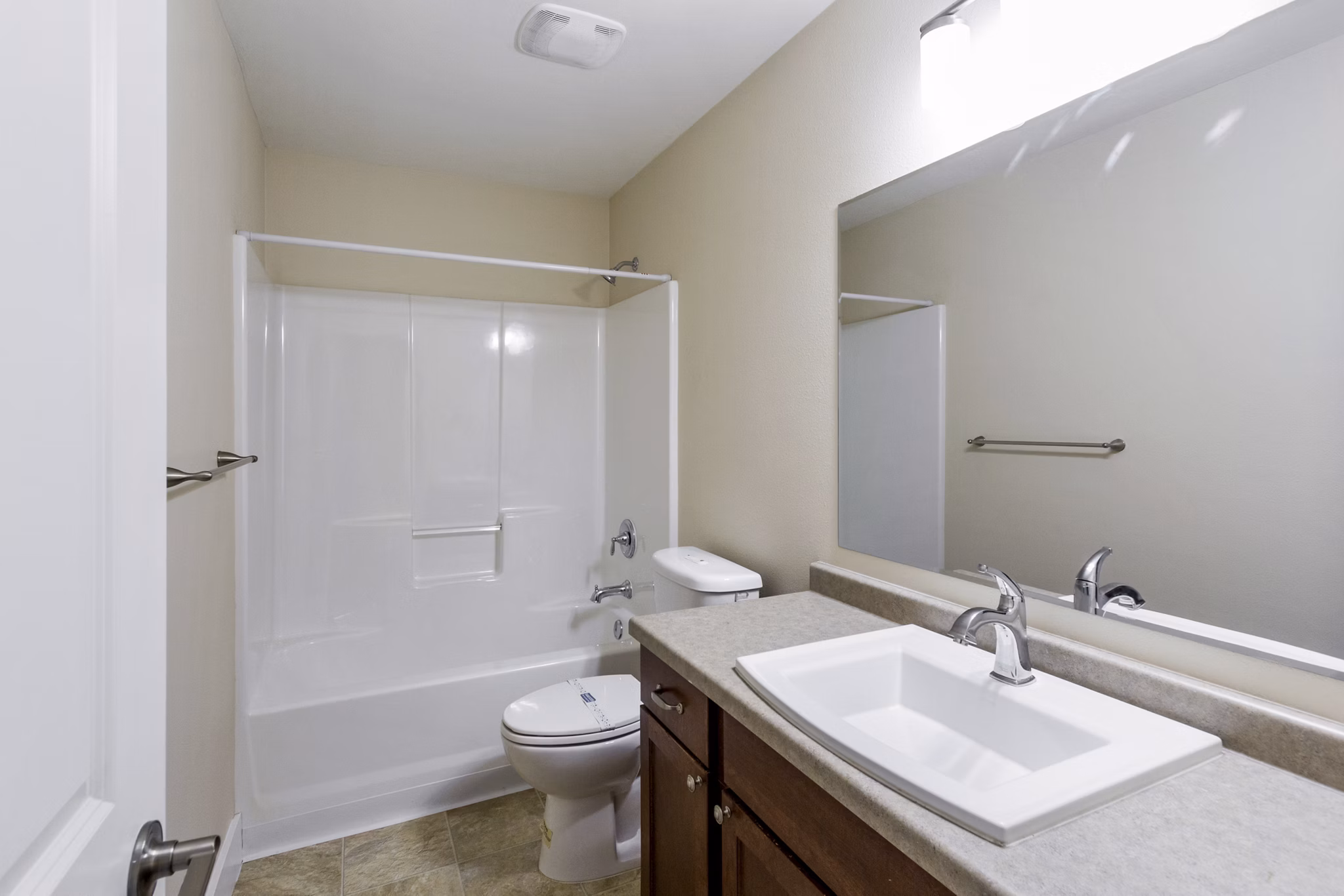 Modern bathroom with elegant fixtures in Creekstone Twin Homes