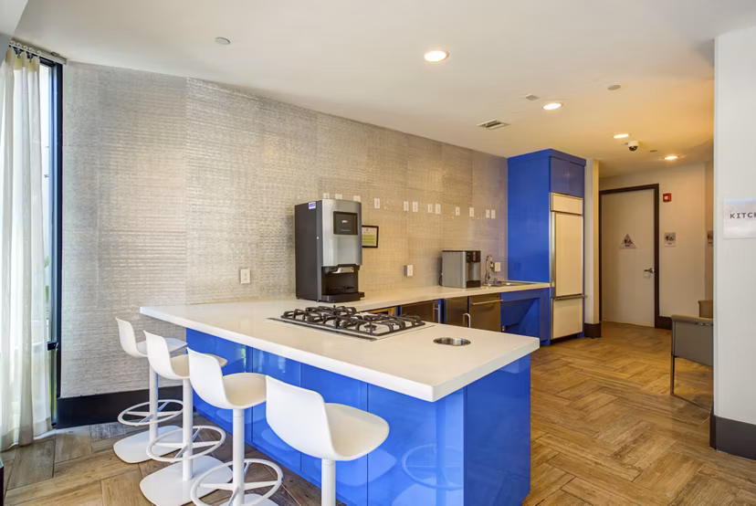 Modern clubhouse featuring stylish lounge seating at Accent Apartments