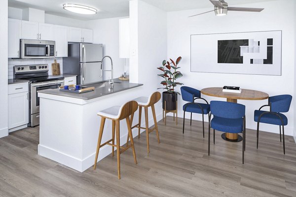 Dining room featuring elegant dining set in Arbor Heights Apartments
