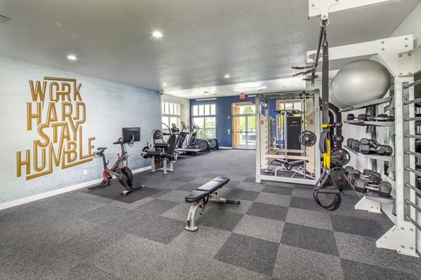 State-of-the-art fitness center at Arbor Heights Apartments offering modern equipment and vibrant workout spaces for residents