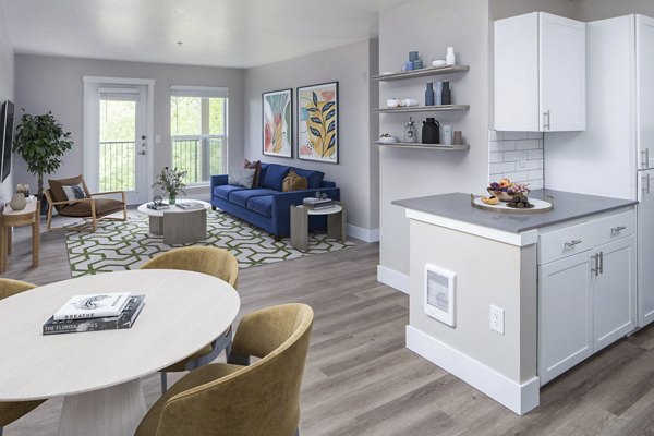 living room at Arbor Heights Apartments