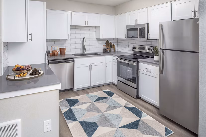 Cozy living room with modern furnishing at Arbor Heights Apartments