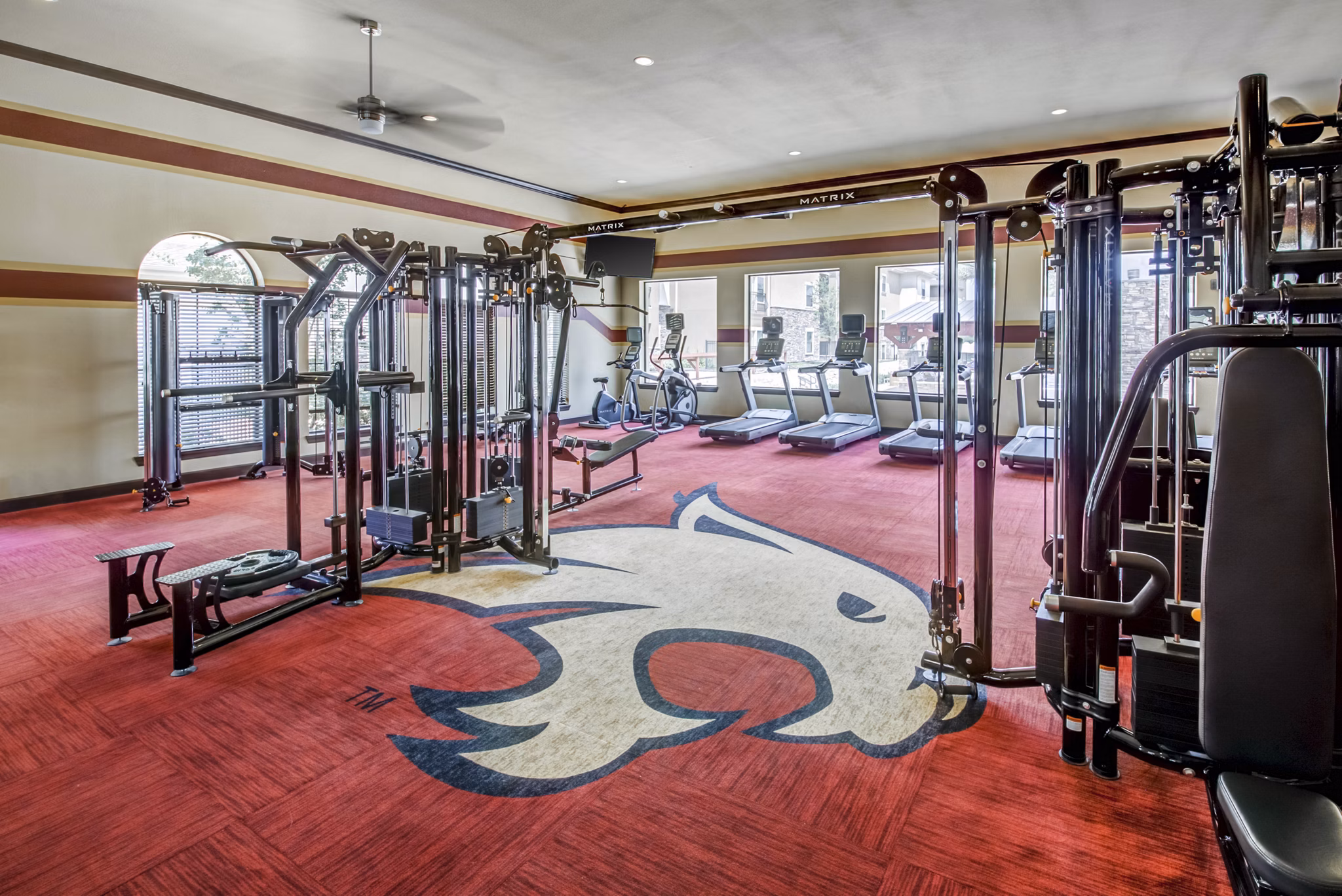 fitness center at Uptown Square Apartments