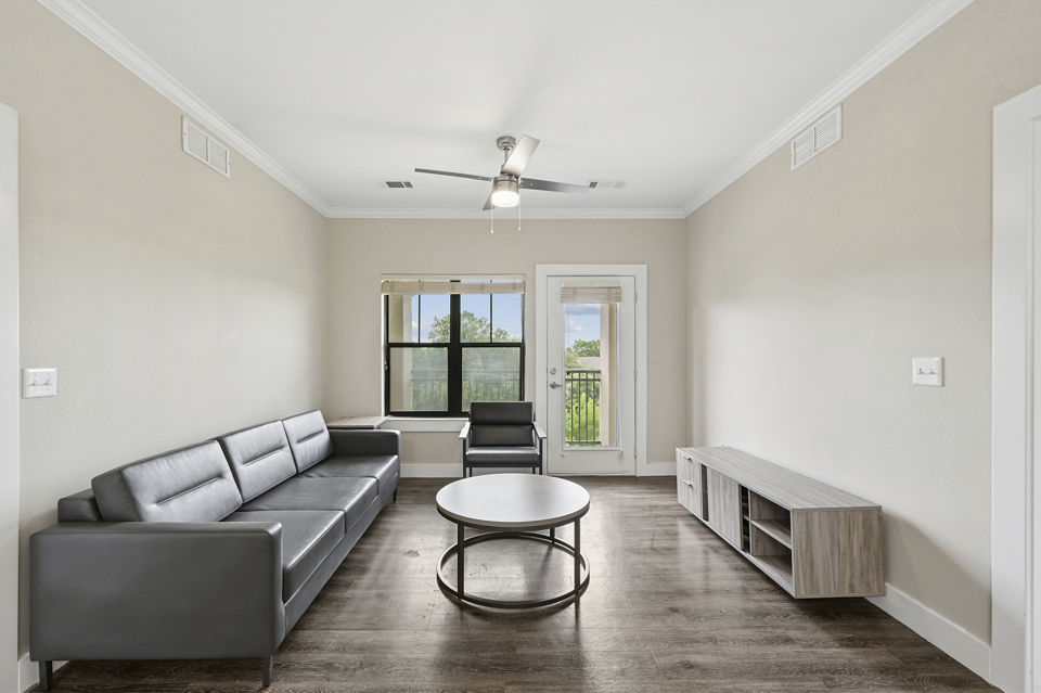 living room at Uptown Square Apartments