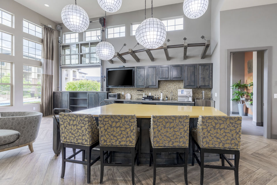 Clubhouse featuring modern design elements at Outlook Littleton Apartments