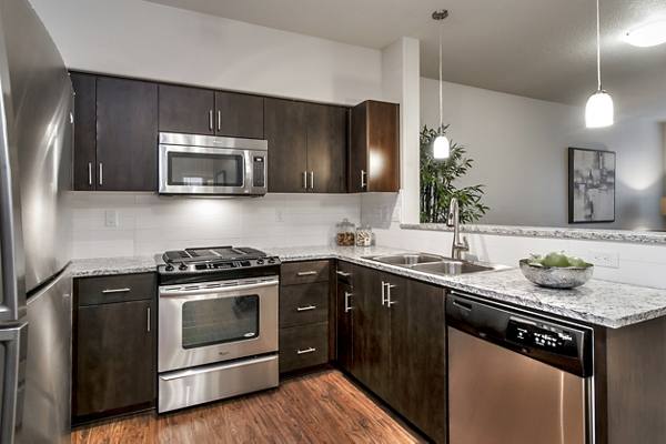 kitchen at Springville Oaks Apartments
