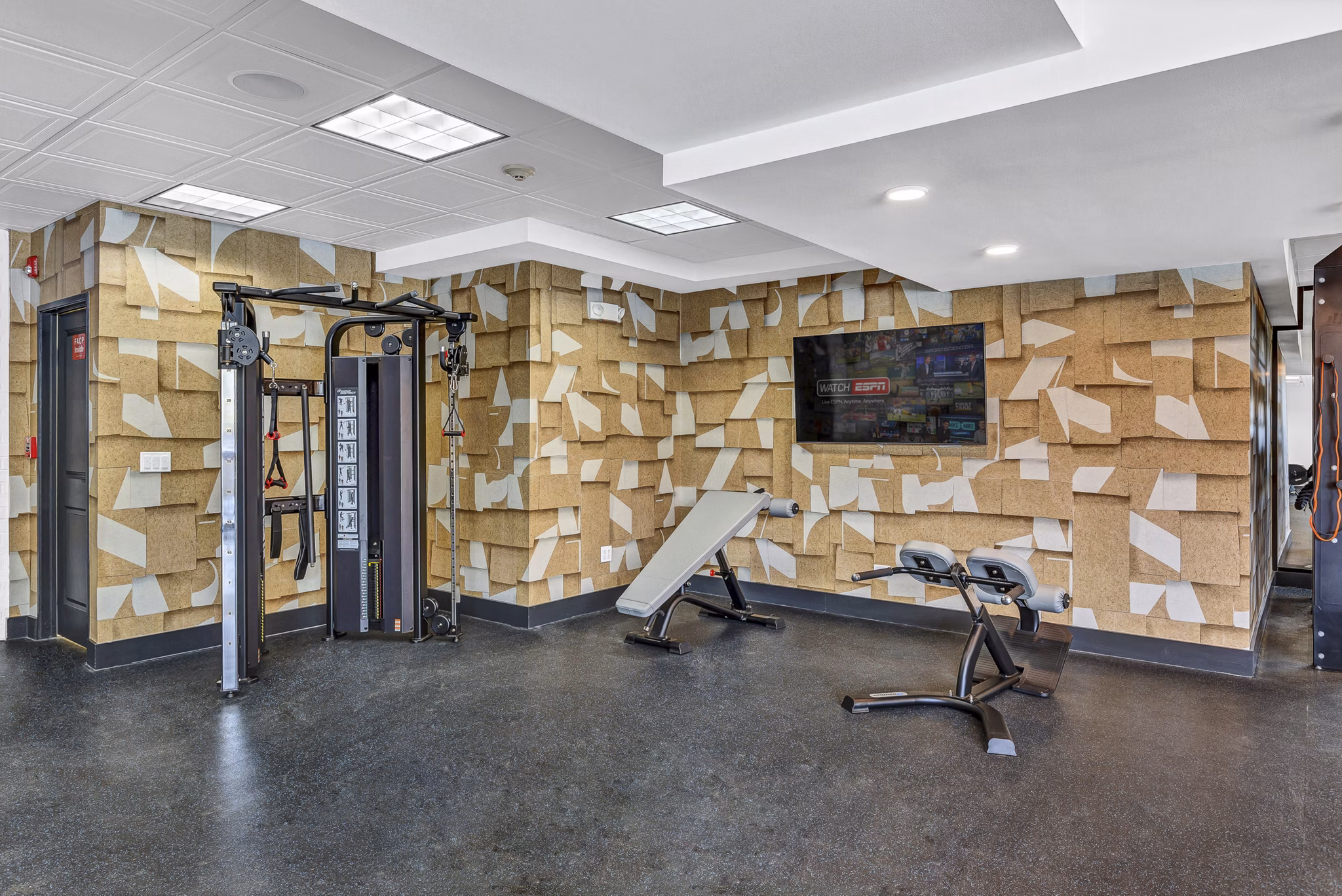fitness center at Albion on Lake Cook Apartments 
