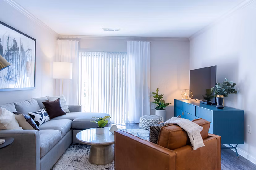 living room at The Residences at Springfield Station Apartments