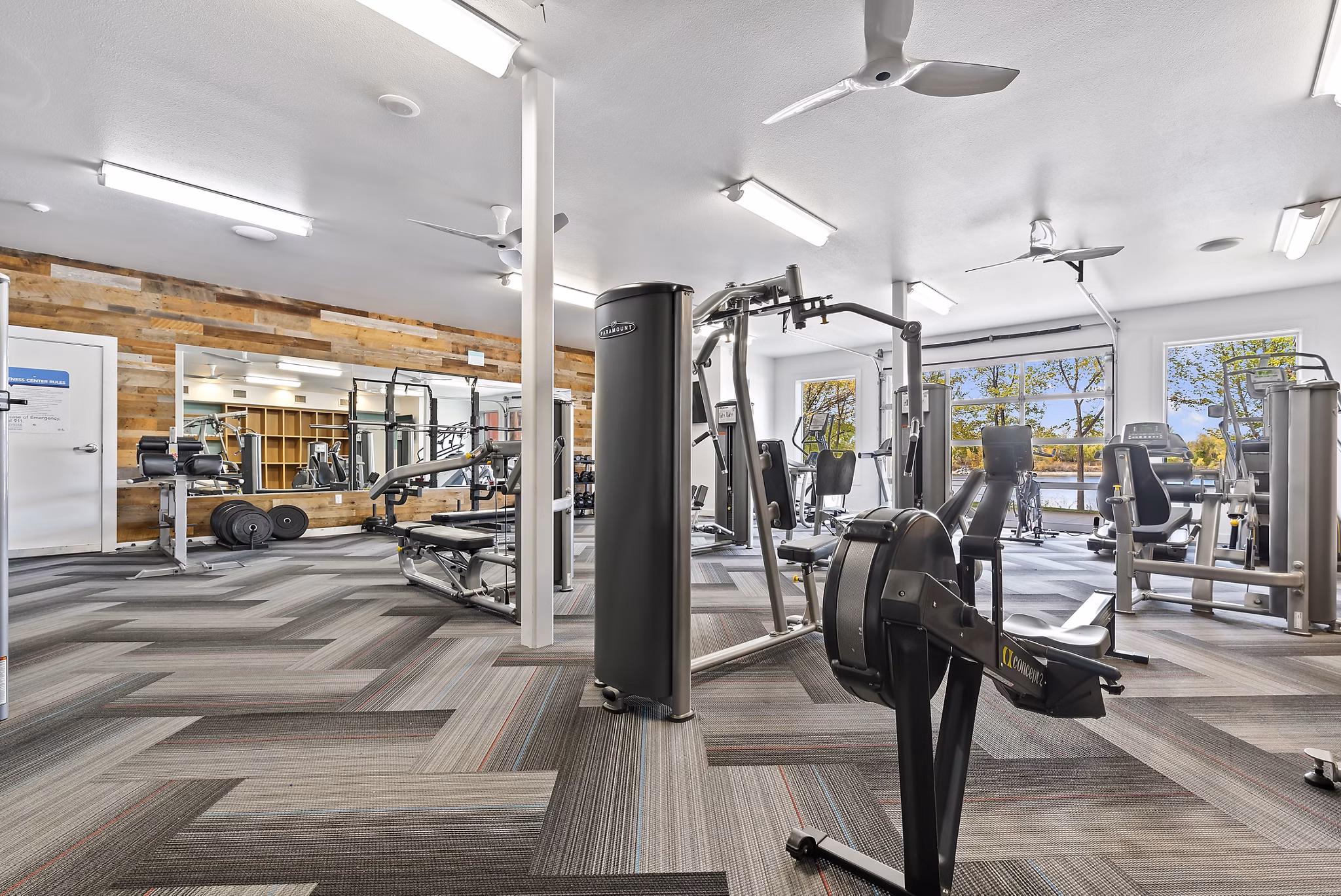 fitness center at Whitewater Park Apartments