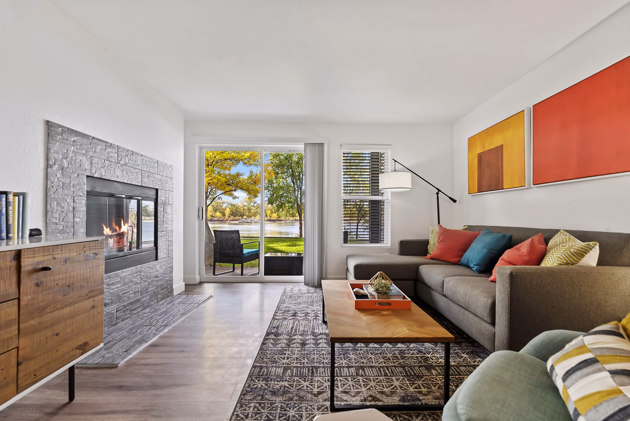 living room at Whitewater Park Apartments