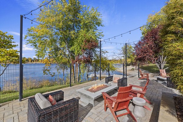 fire pit/patio at Whitewater Park Apartments