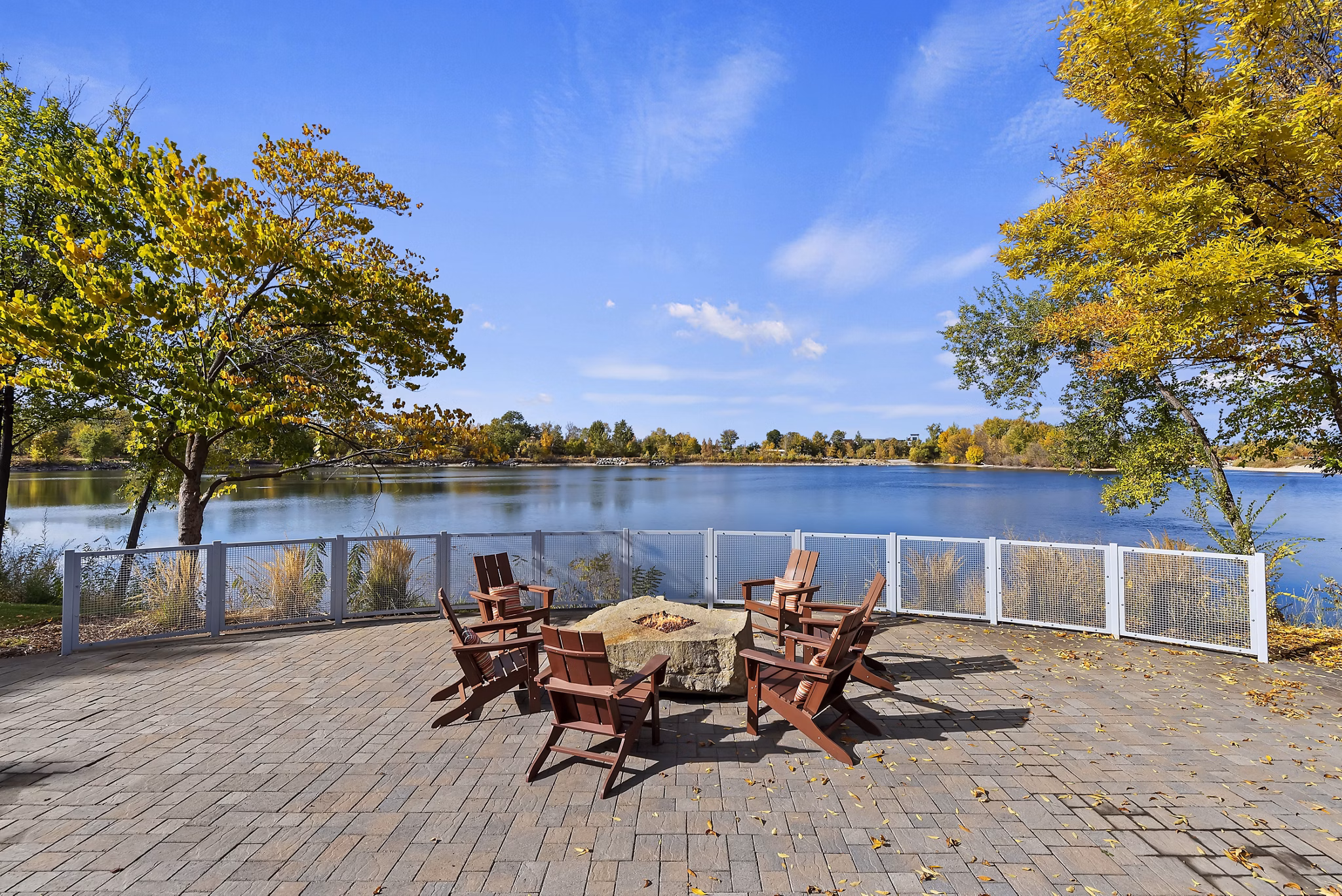 fire pit/patio at Whitewater Park Apartments