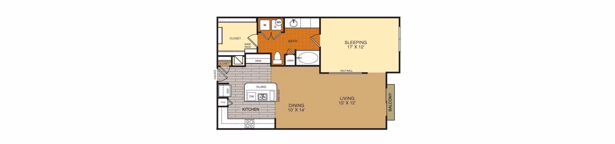 A6 floor plan at Artessa at Quarry Village Apartments