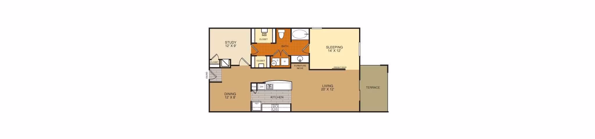 A7 floor plan at Artessa at Quarry Village Apartments