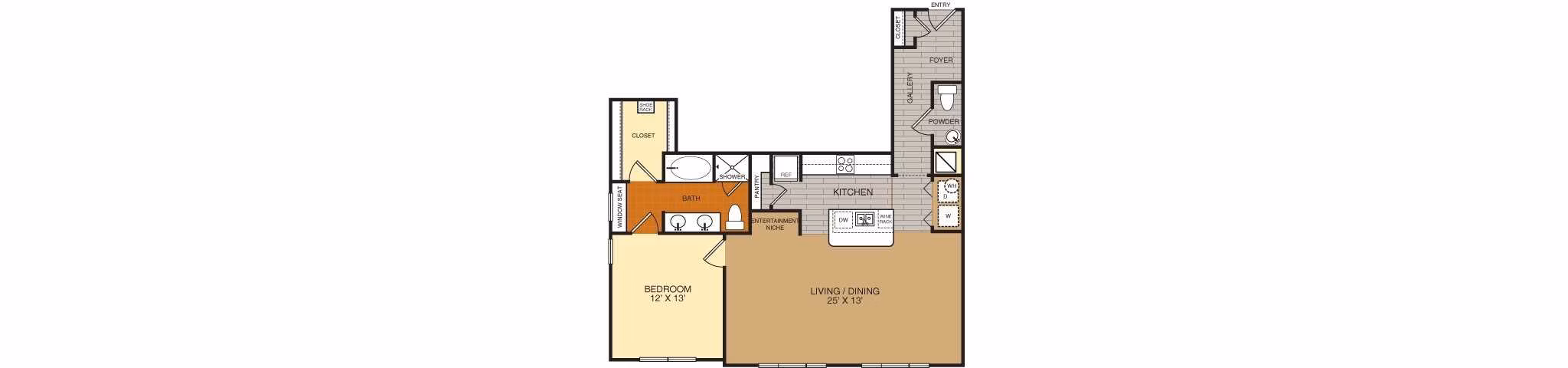 A9 floor plan at Artessa at Quarry Village Apartments
