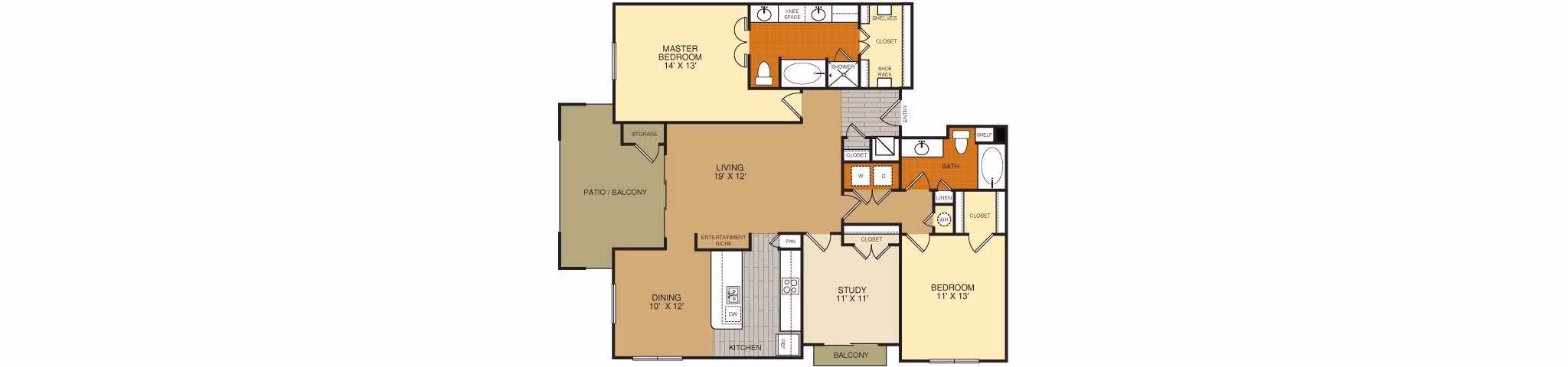 C1 floor plan at Artessa at Quarry Village Apartments