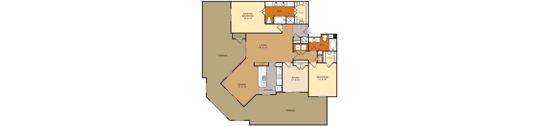 C1C floor plan at Artessa at Quarry Village Apartments