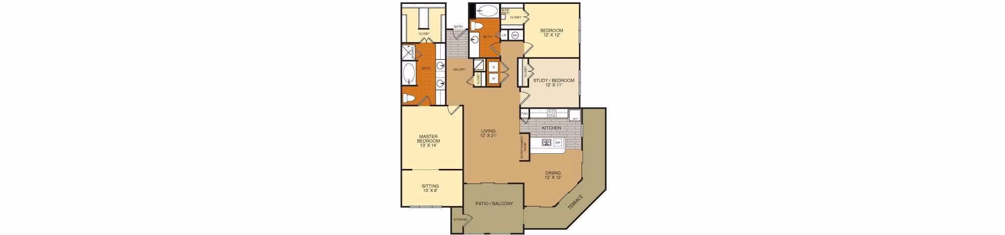 C2 floor plan at Artessa at Quarry Village Apartments
