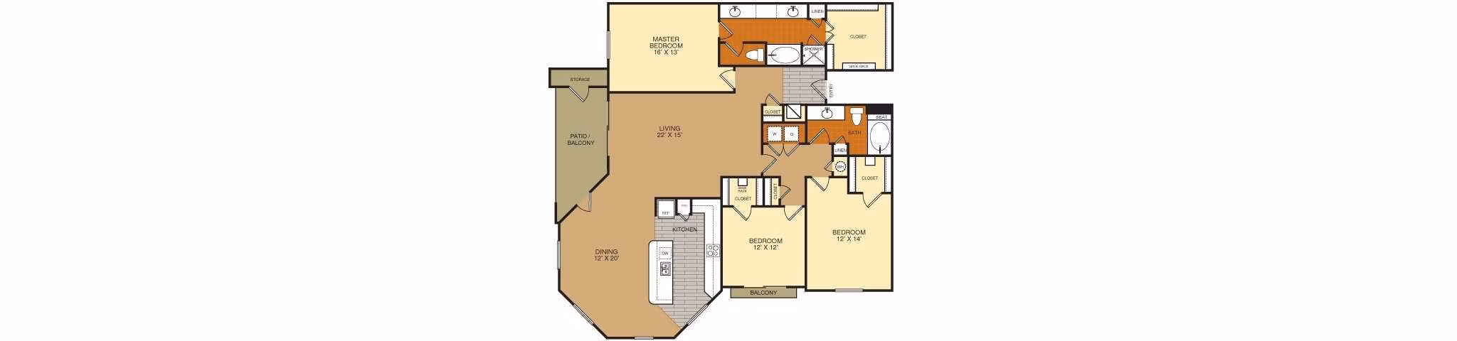 C2A floor plan at Artessa at Quarry Village Apartments