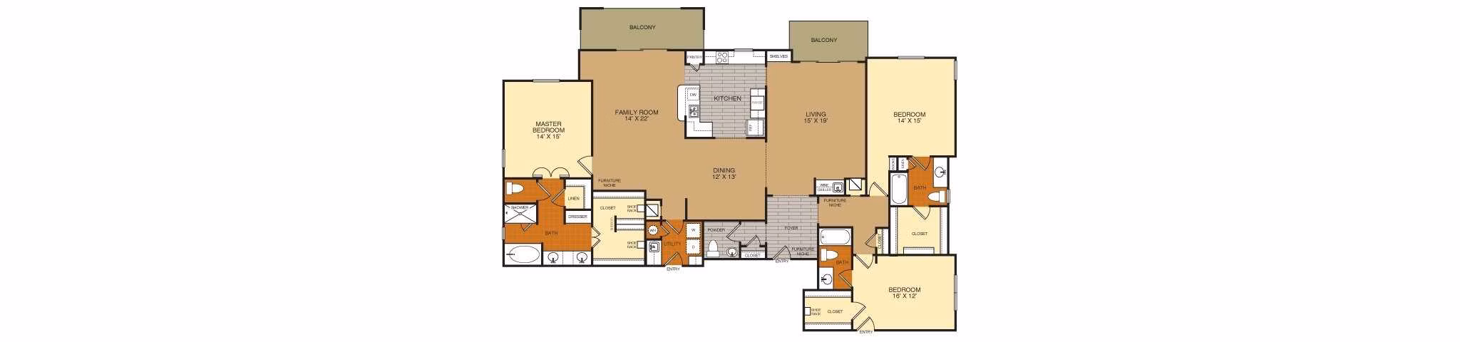 C5 floor plan at Artessa at Quarry Village Apartments