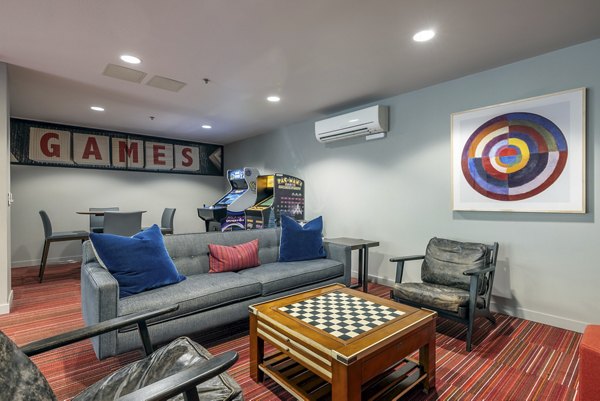 game room at The Luke Apartments