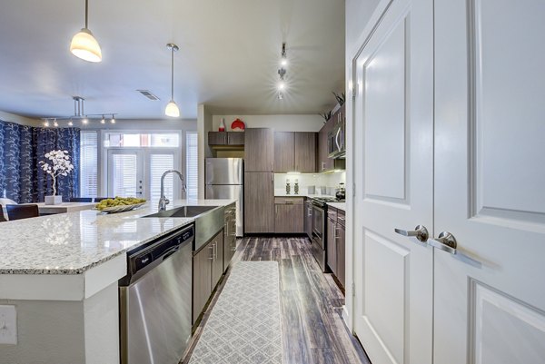 kitchen at Boardwalk Research Luxury Apartments