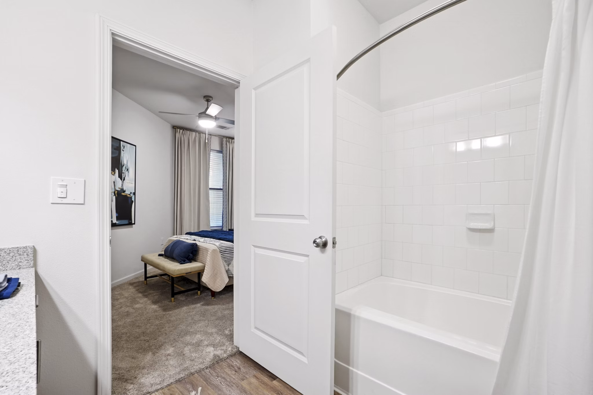 bathroom at 1100 South Apartments