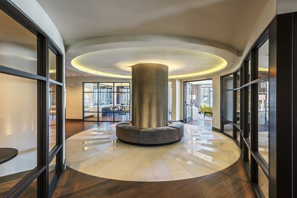 Clubhouse with modern seating and entertainment options at 1100 South Apartments luxury community