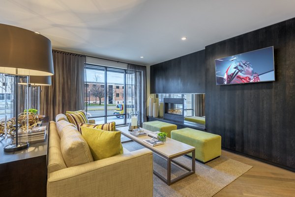 Clubhouse with elegant decor at 1100 South Apartments offering luxury amenities for residents