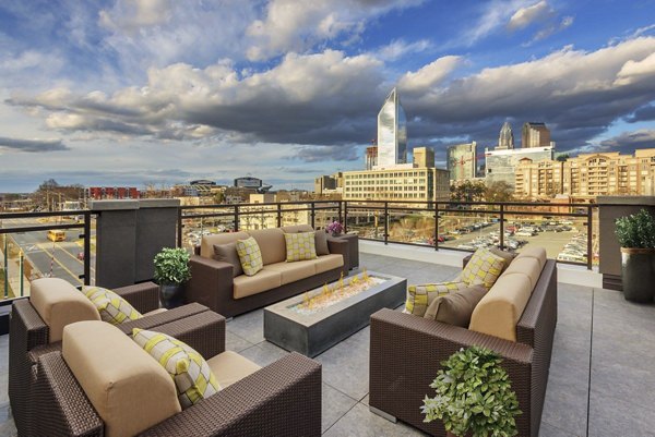 1100 South Apartments: Rooftop deck offering scenic views in a luxury setting