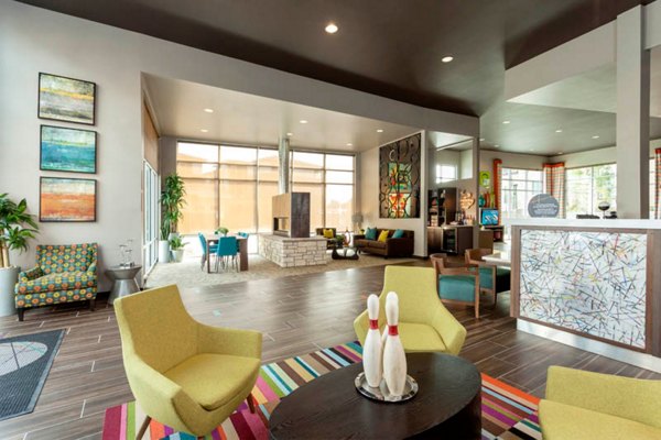 Stylish clubhouse with modern dÃ©cor at Outlook Golden Ridge Apartments