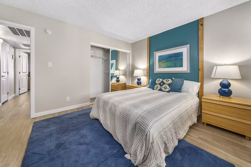 bedroom at The Cortesian Apartments