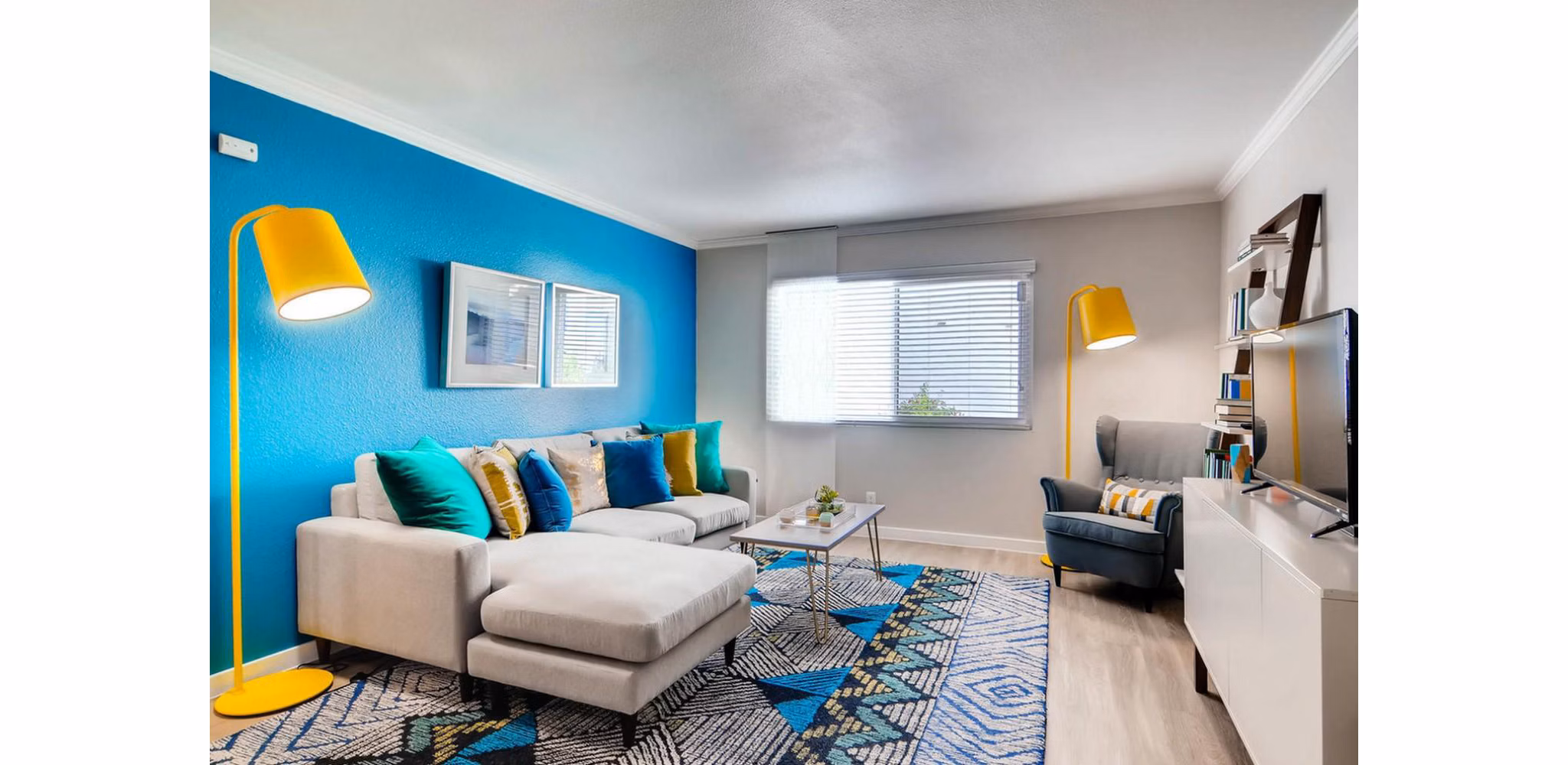 living room at The Cortesian Apartments