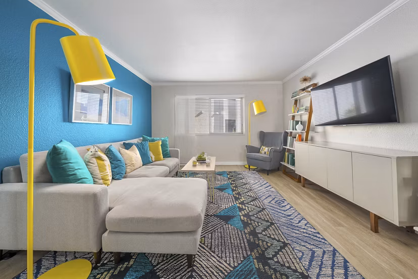living room at The Cortesian Apartments