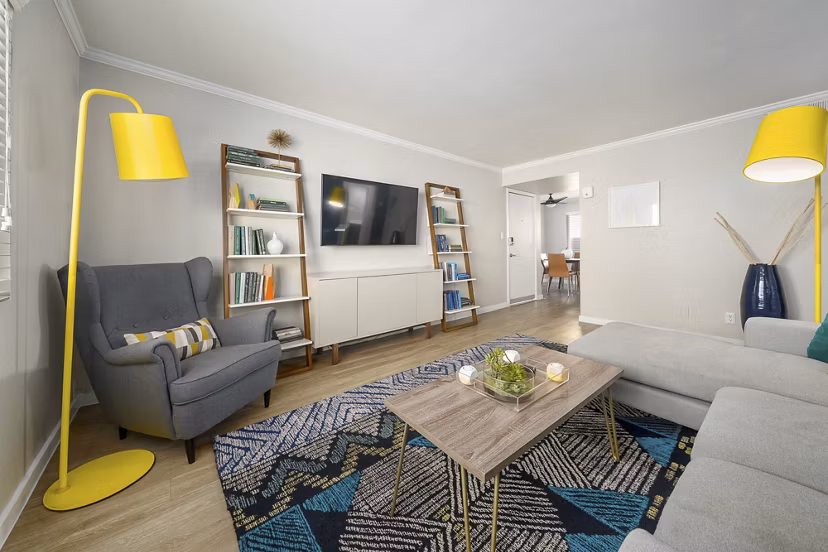 living room at The Cortesian Apartments