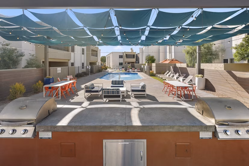 grill area at The Cortesian Apartments