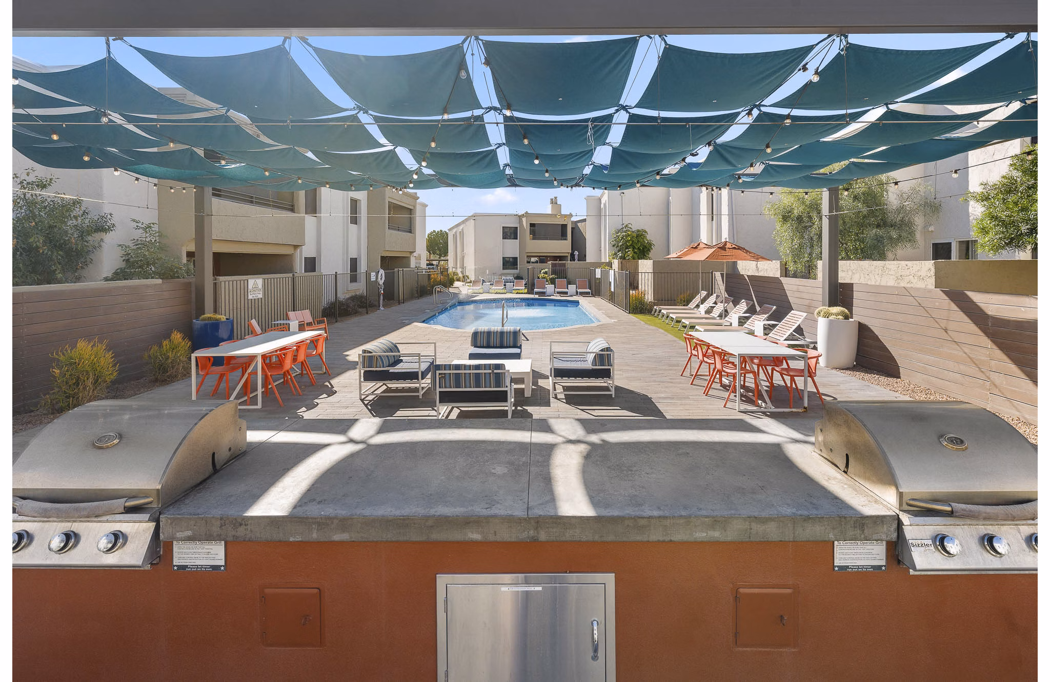 grill area at The Cortesian Apartments