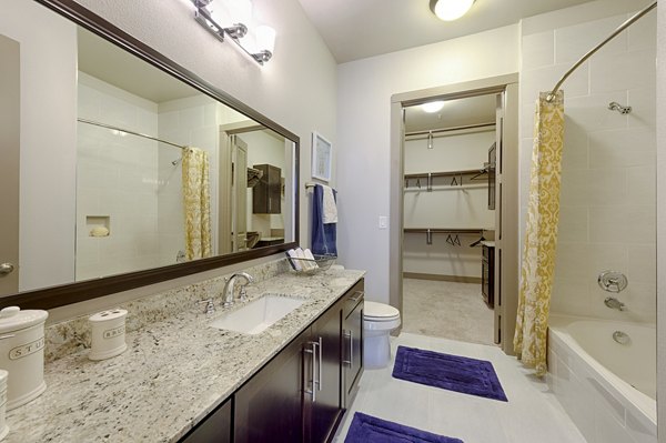 Bathroom featuring modern fixtures and elegant design in Virage Luxury Apartments