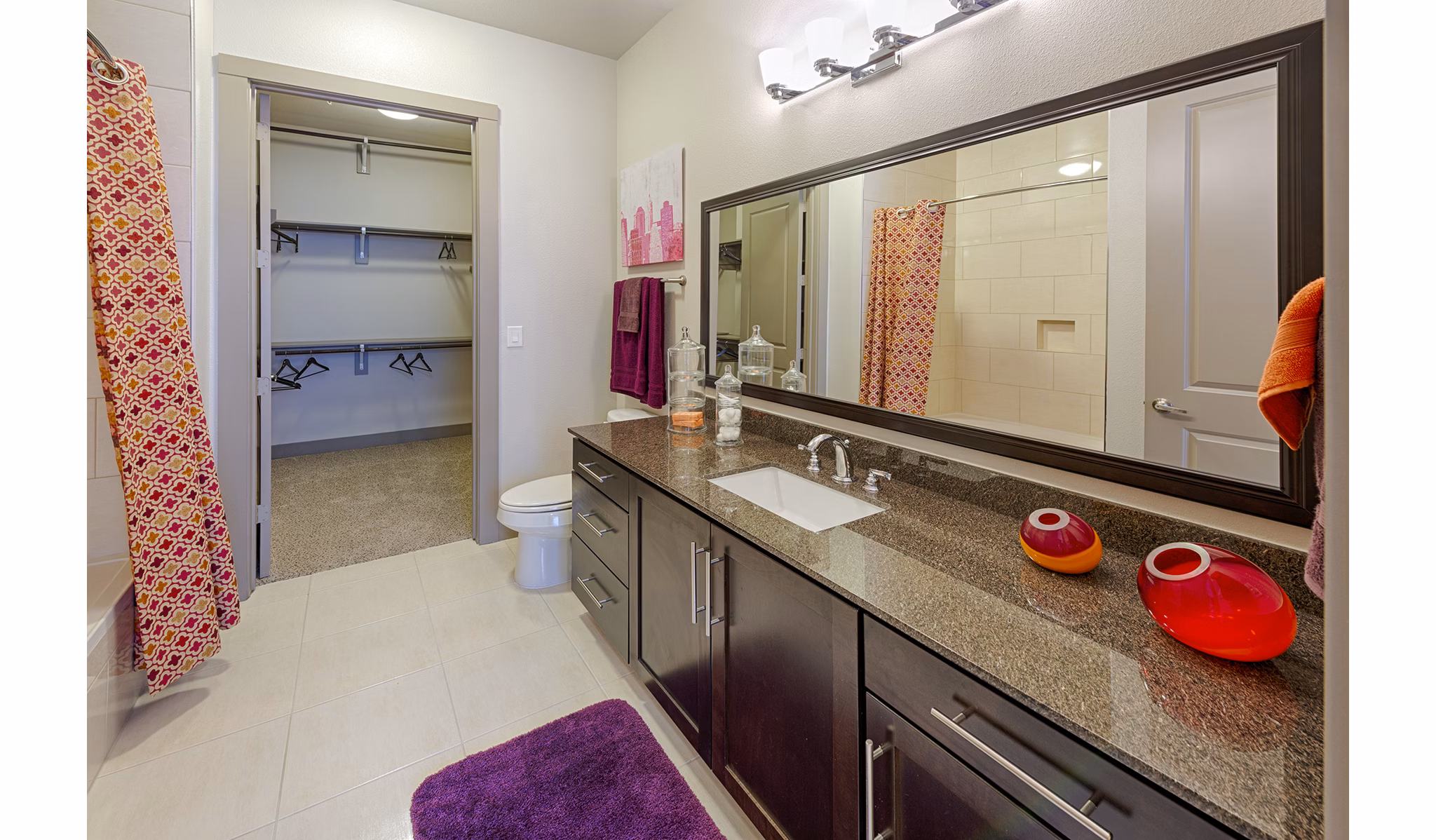 Bathroom in Virage Luxury Apartments featuring modern fixtures and sleek design