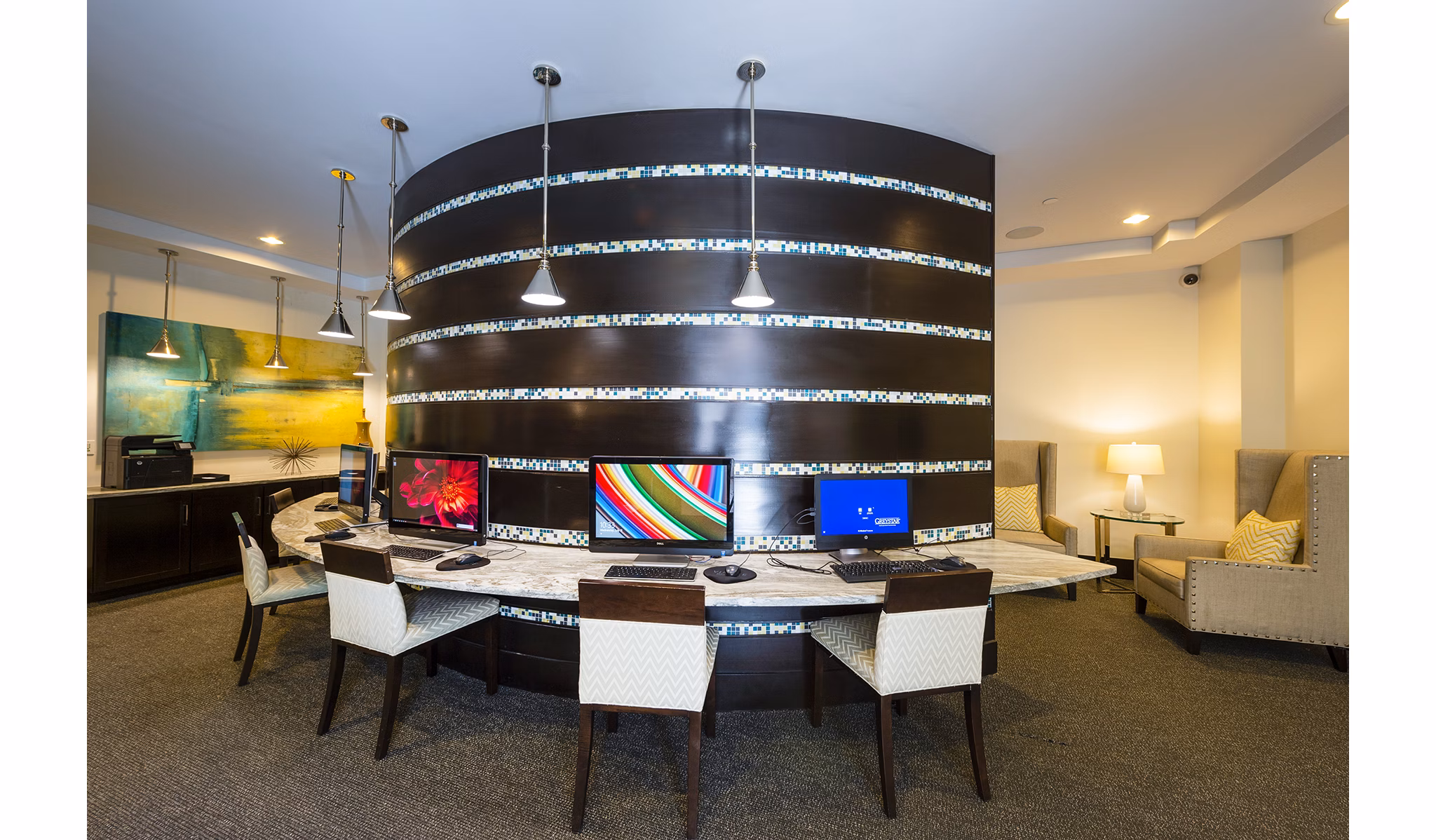 Elegant clubhouse offering modern amenities at Virage Luxury Apartments